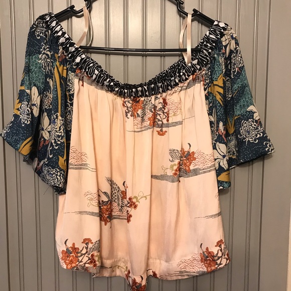 Free People Tops - Free People off the shoulder silk crop top